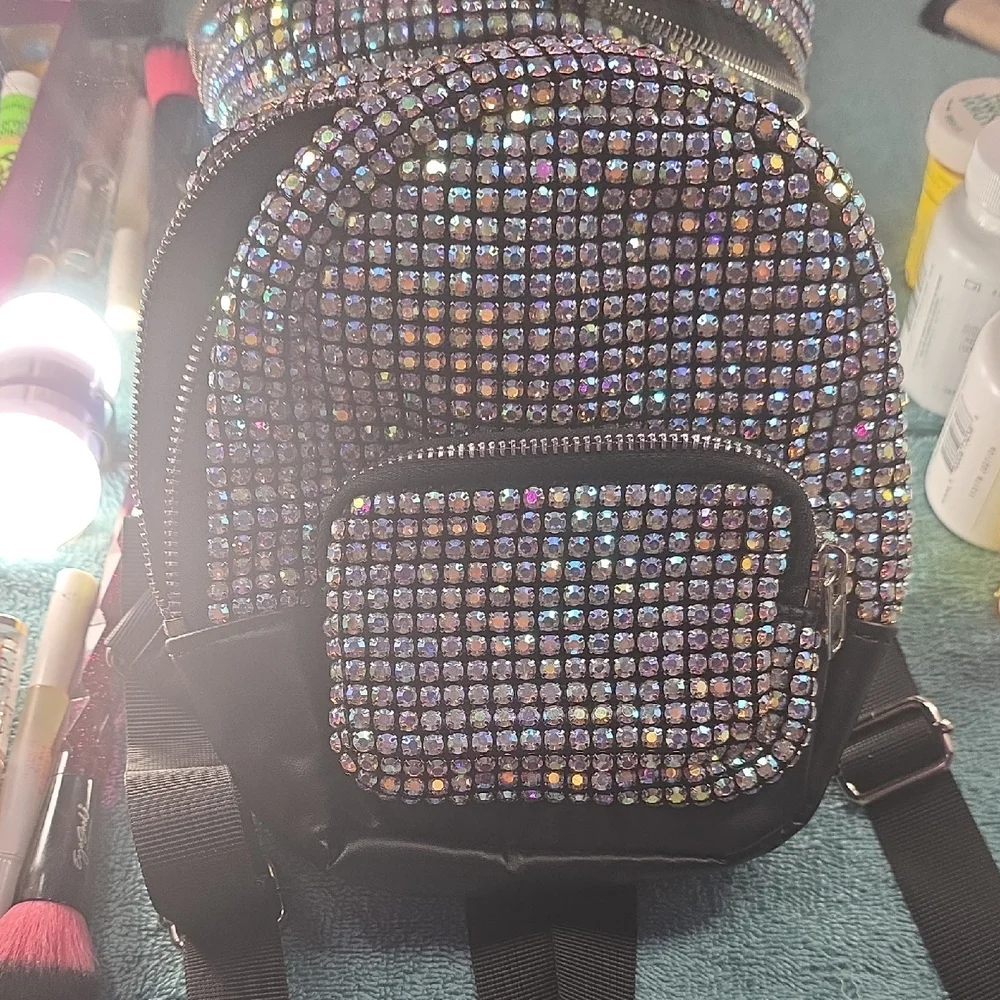 Sparkling Rhinestone Mini Backpack - Picture 1 of 4